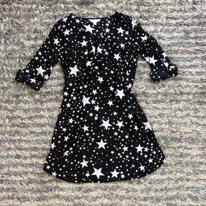Decree Black and White Star Pattern Dress
